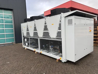 Chiller op een warmtepomp